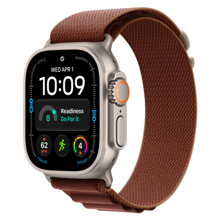 Apple Watch Ultra 4, 49 мм, Natural Titanium Burgundy Alpine Loop S/M
